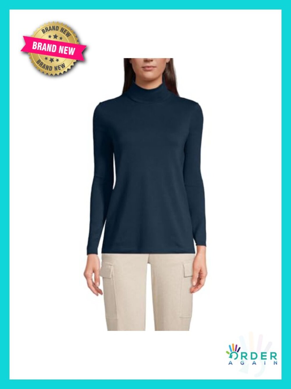 Supima Cotton Turtleneck Fitted Knit Top for Layering